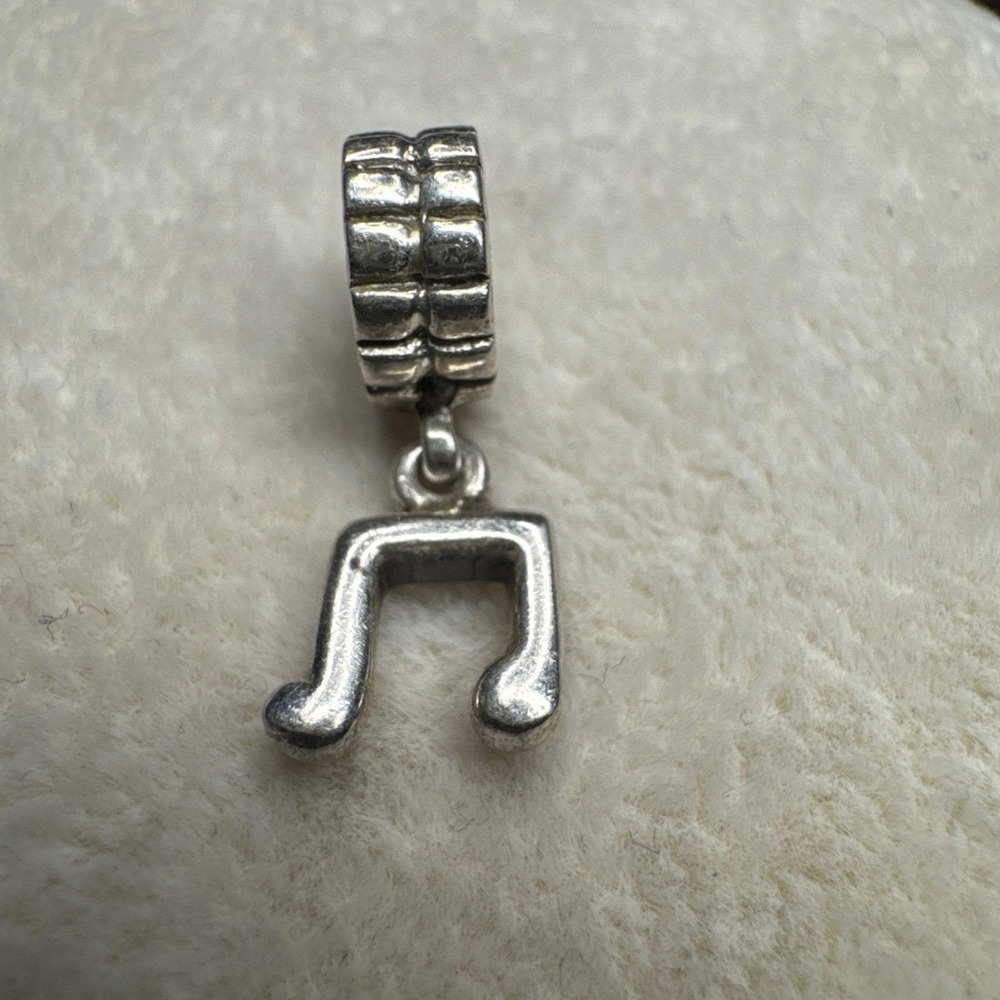 925 Sterling‎ Silver Music Note Slide On Bead Charm European Bracelet